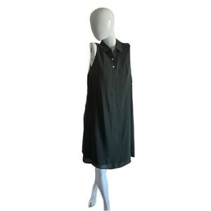 anne klein denim shirt dress Anne Klein Blue Denim Cotton Midi Belted Shirt Button Up Dress Size 4 MSRP  $129